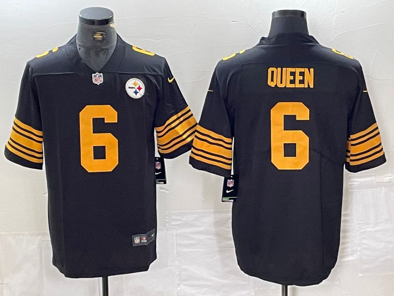 Men Pittsburgh Steelers 6 Queen Black generation 2024 Nike Limited NFL Jersey style 2